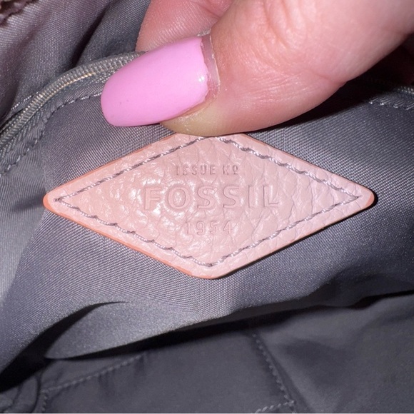 FOSSIL Elise Large Crossbody in Dusty Rose Pebbled Leather LIKE NEW - Picture 12 of 14